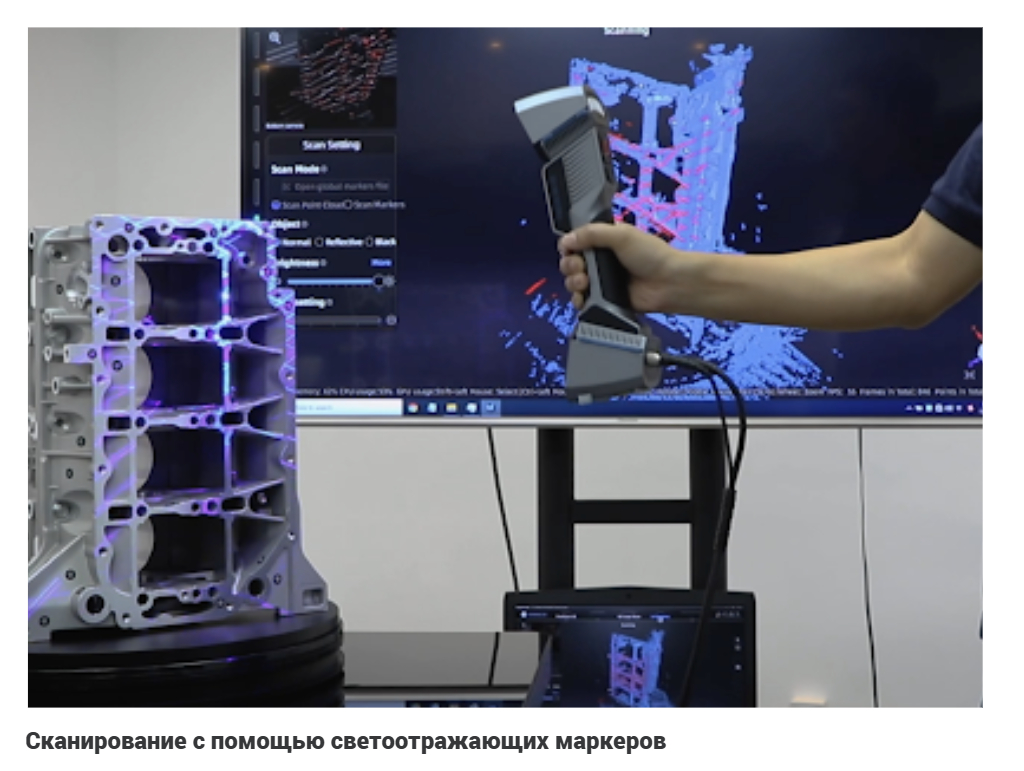 Сканирование с помощью светоотражающих маркеров Сканирование с помощью светоотражающих маркеров
